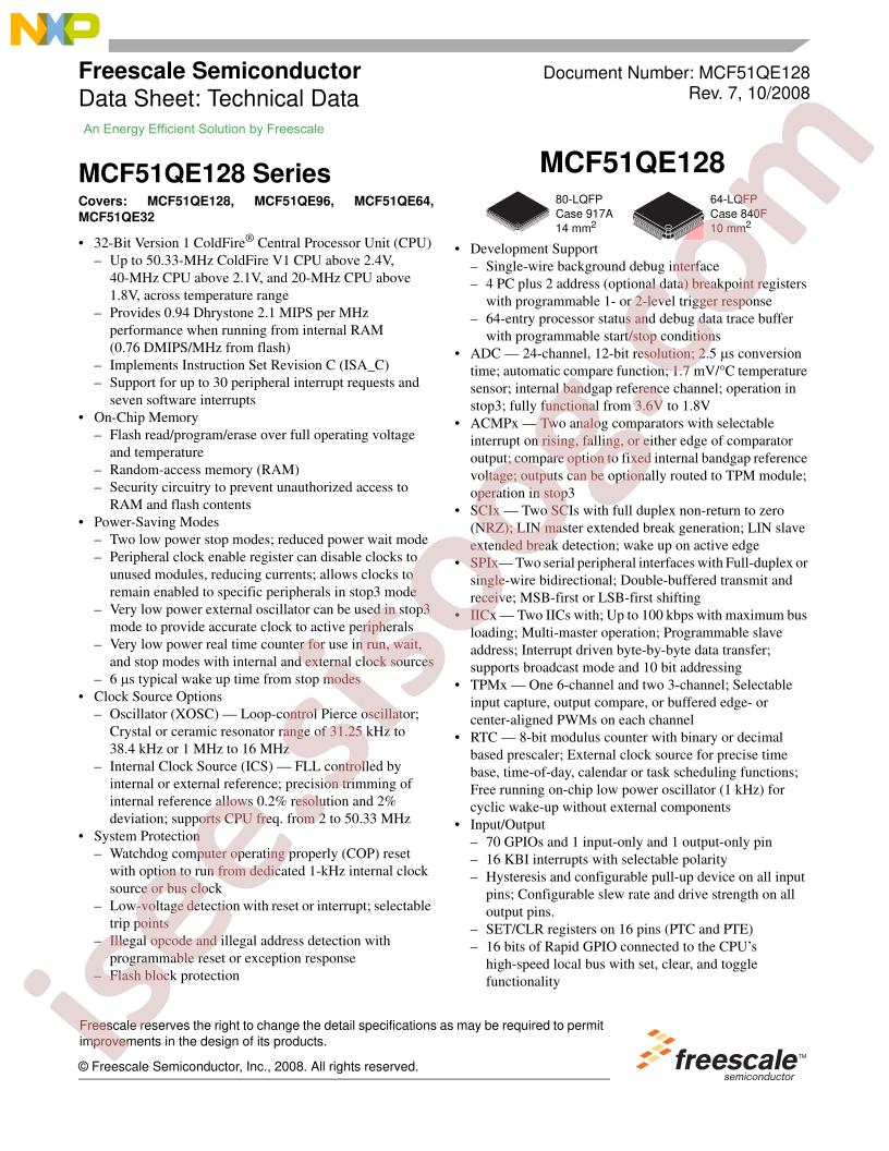 MCF51QE128 Series