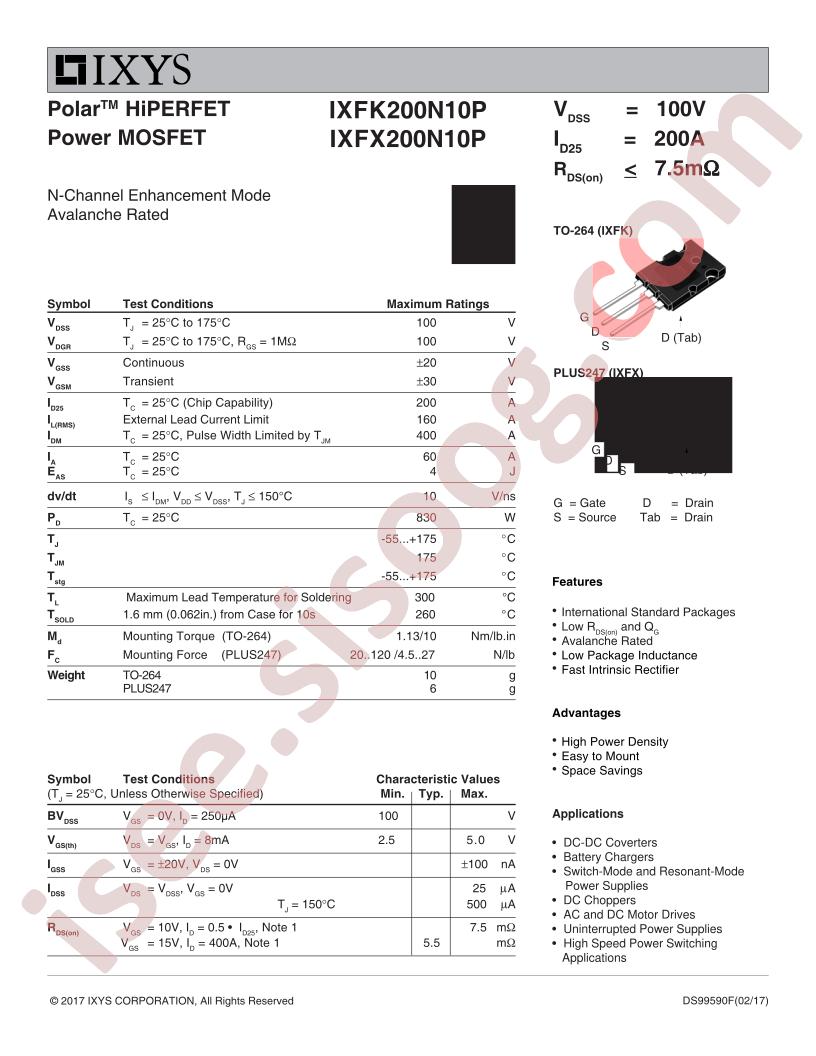 IXF(K,X)200N10P