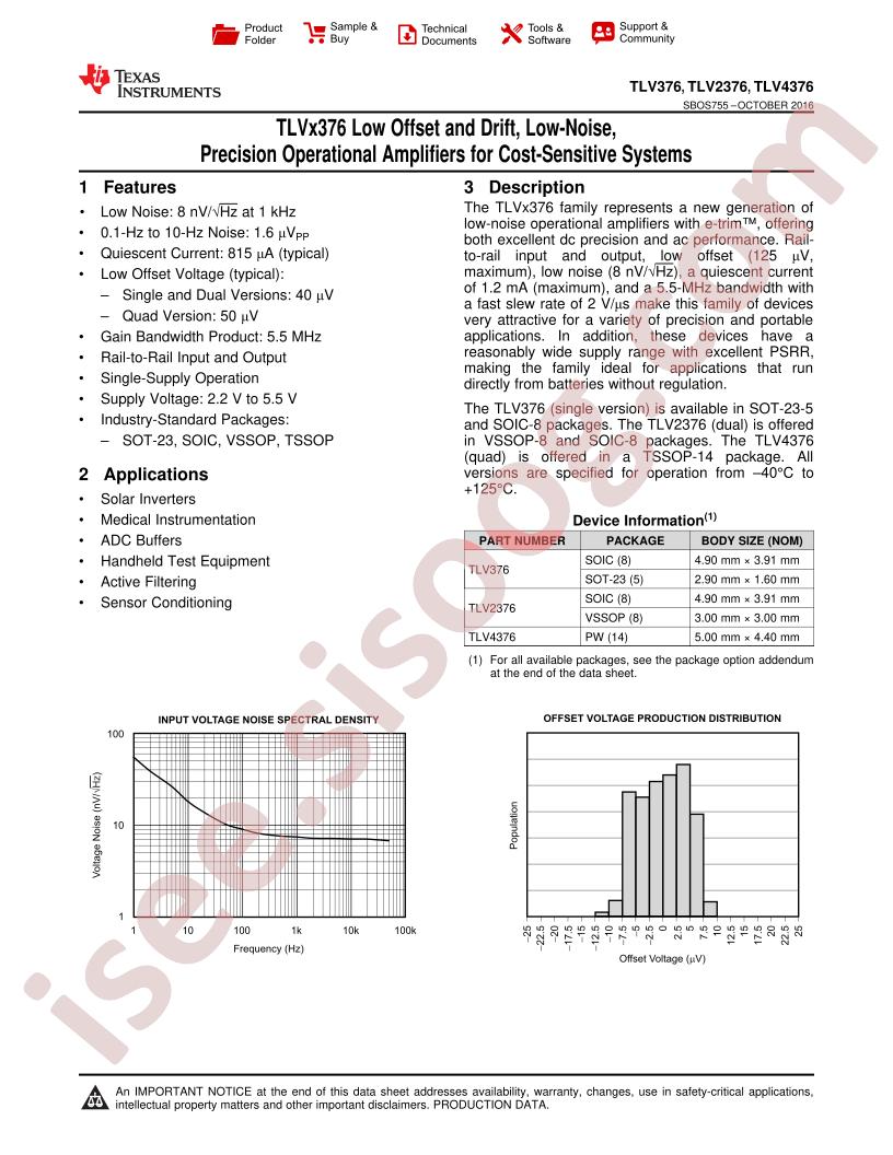 TLV376, 2376, 4376 Datasheet