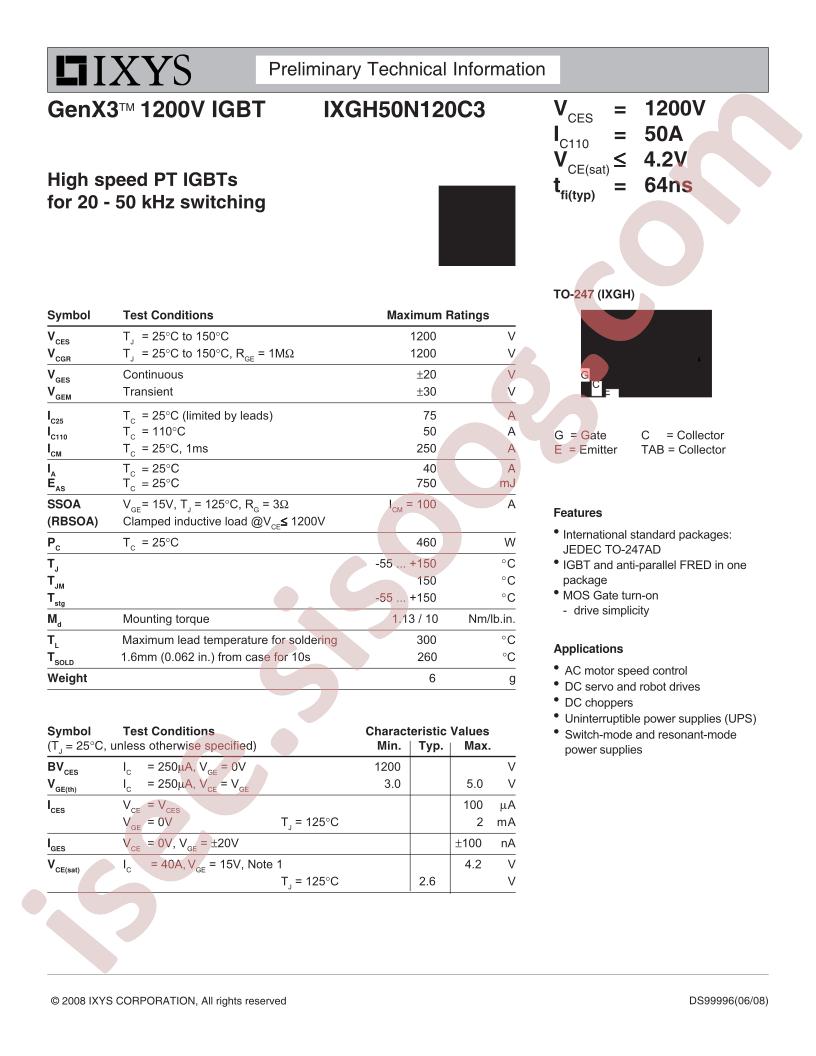 IXGH50N120C3