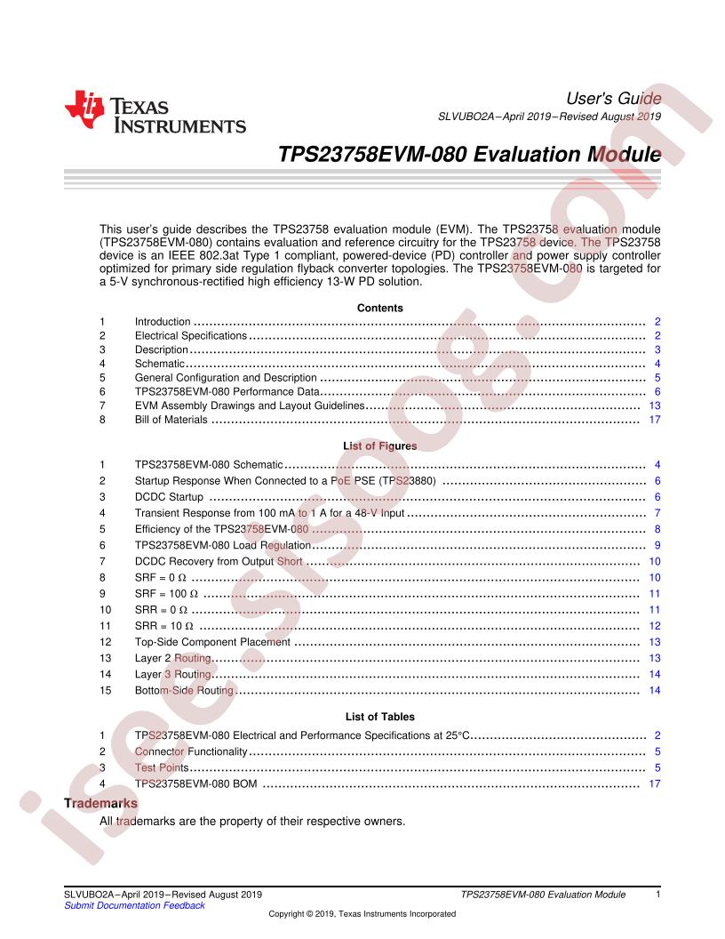 TPS23758EVM-080 User Guide