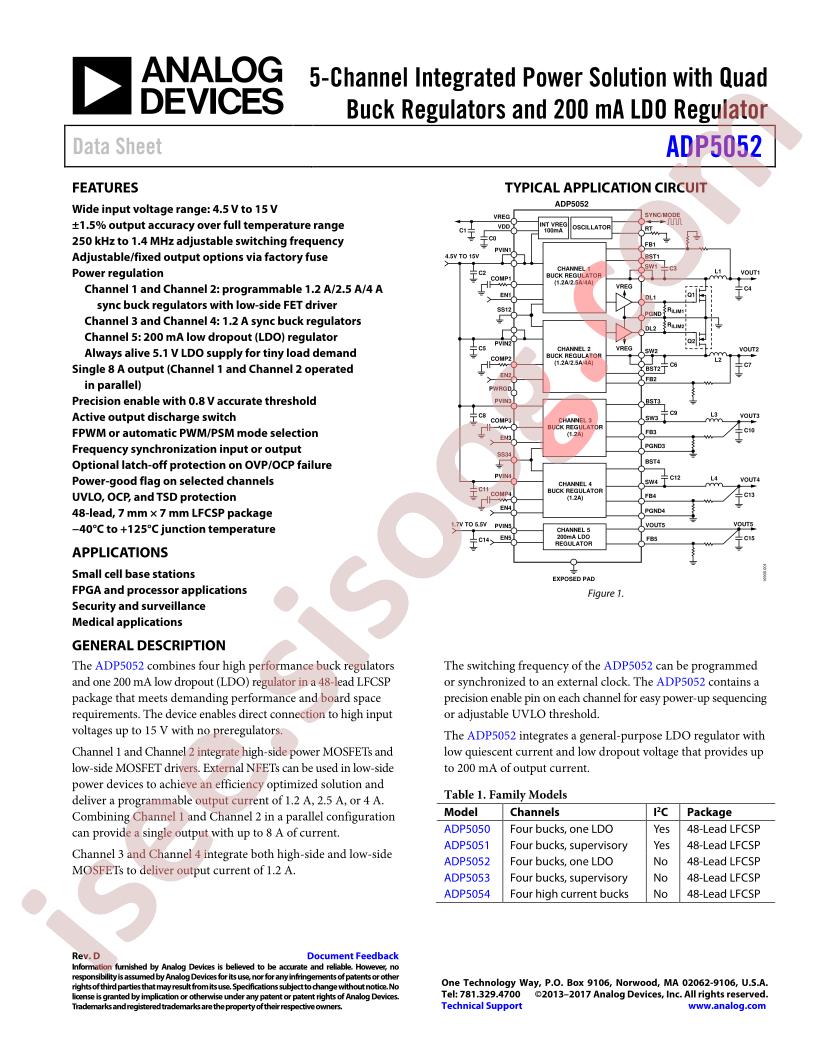 ADP5052 Datasheet