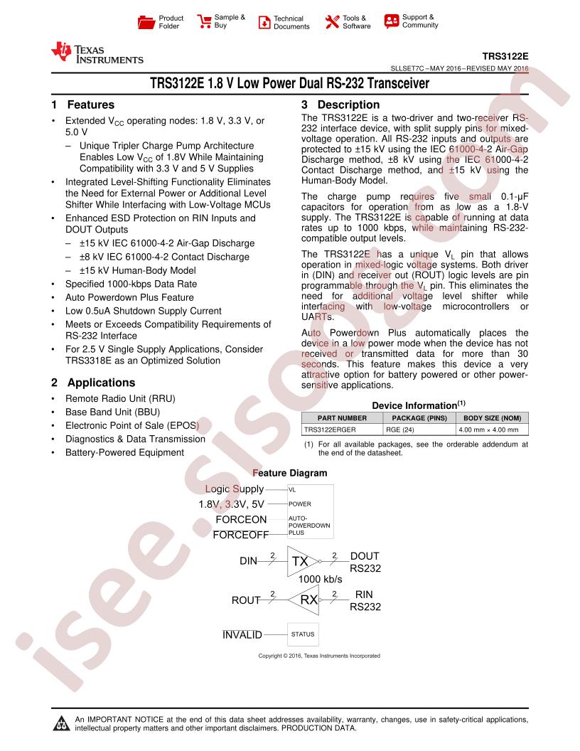 TRS3122E Datasheet