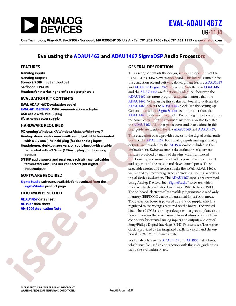 EVAL-ADAU1467Z Guide