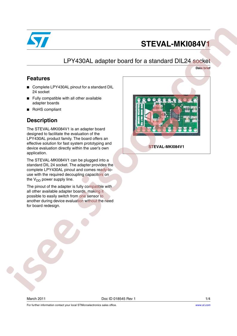 STEVAL-MKI084V1 Data Brief