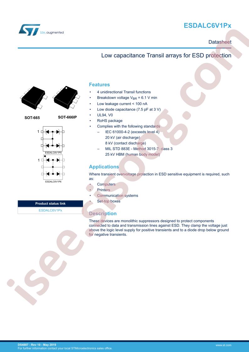 ESDALC6V1Px