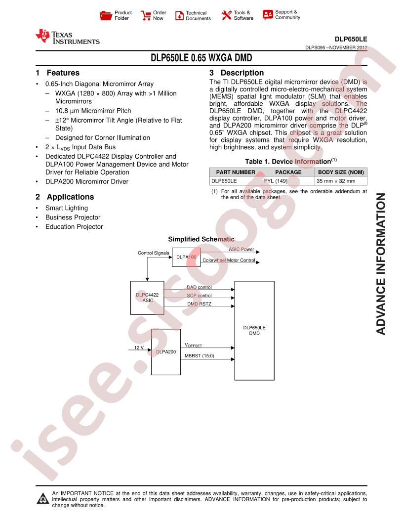 DLP650LE Datasheet