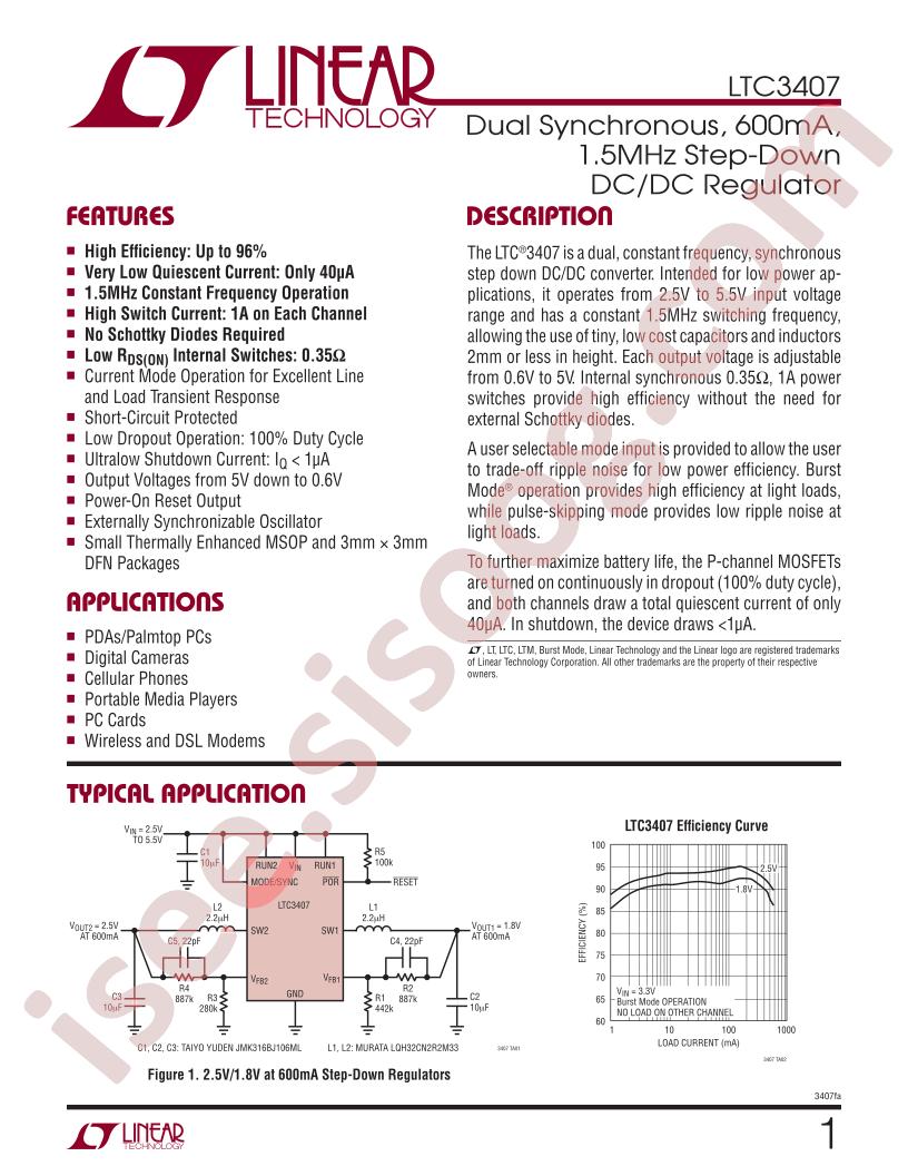 LTC3407 Datasheet