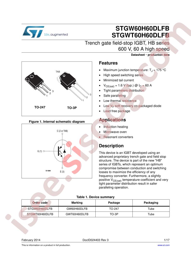 STGW(T)60H60DLFB