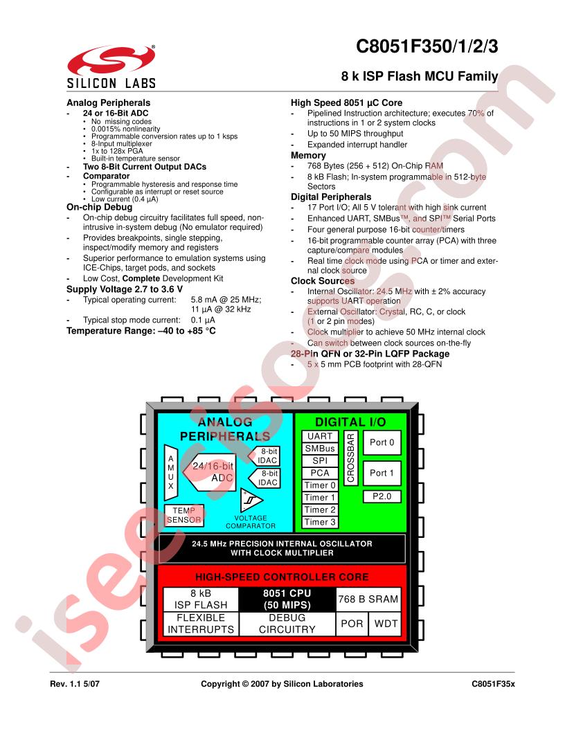 C8051F35x Datasheet