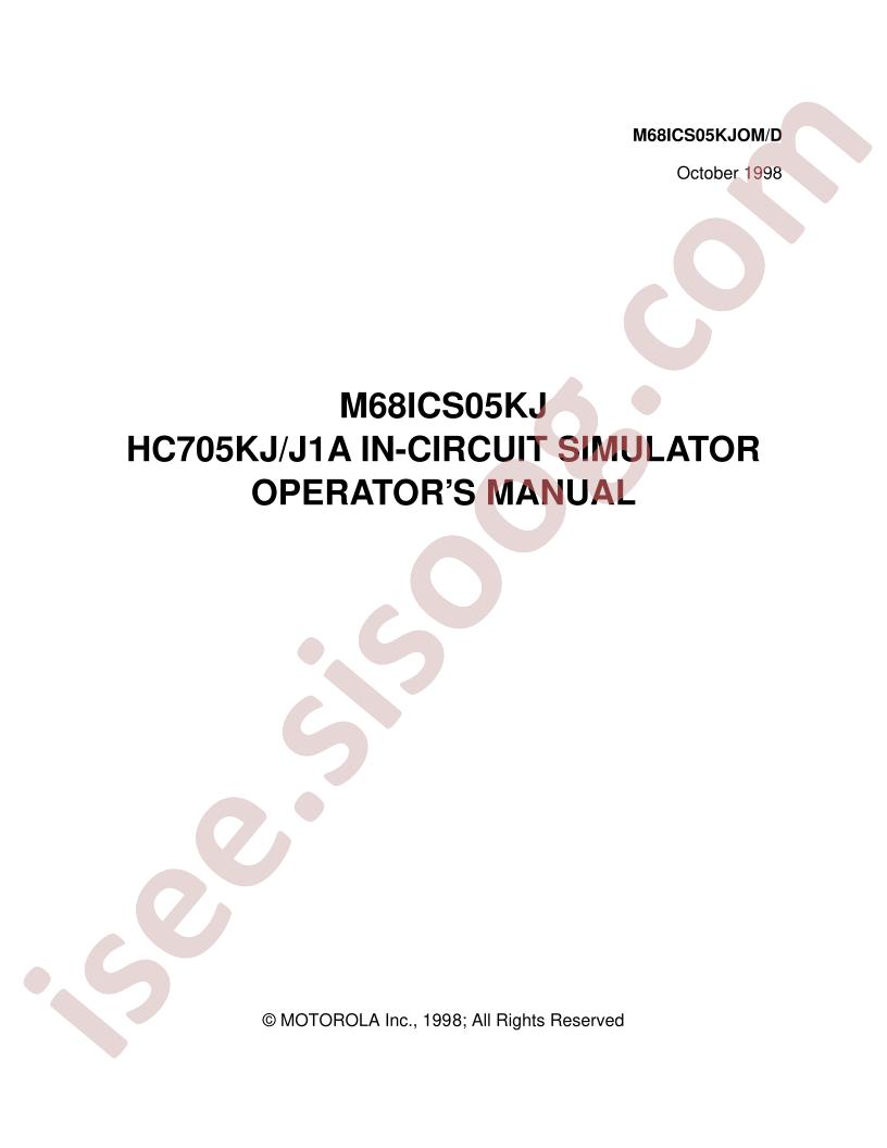 M68ICS05KJ Manual