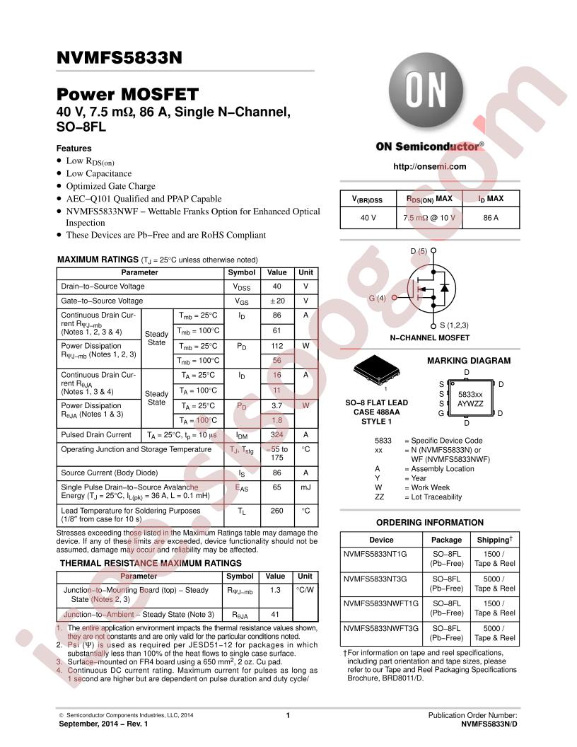 NVMFS5833N(WF)