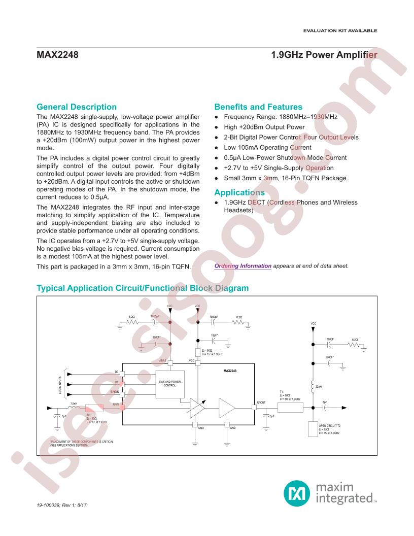 MAX2248 Datasheet