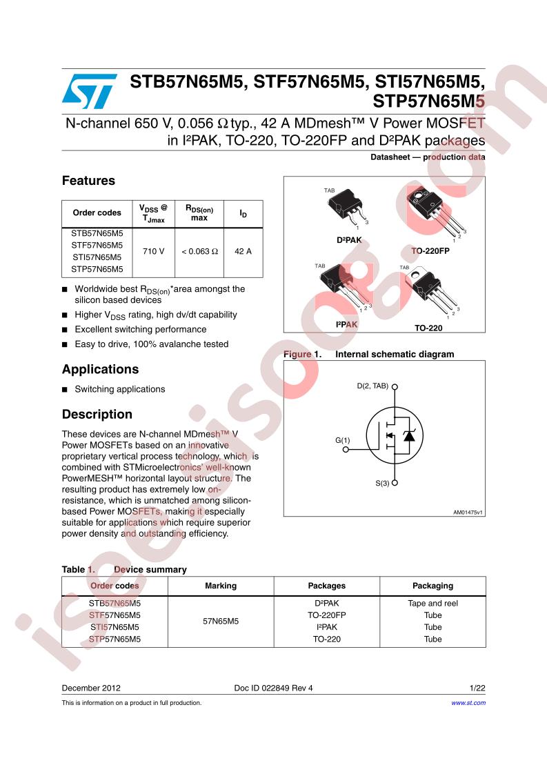 STx57N65M5