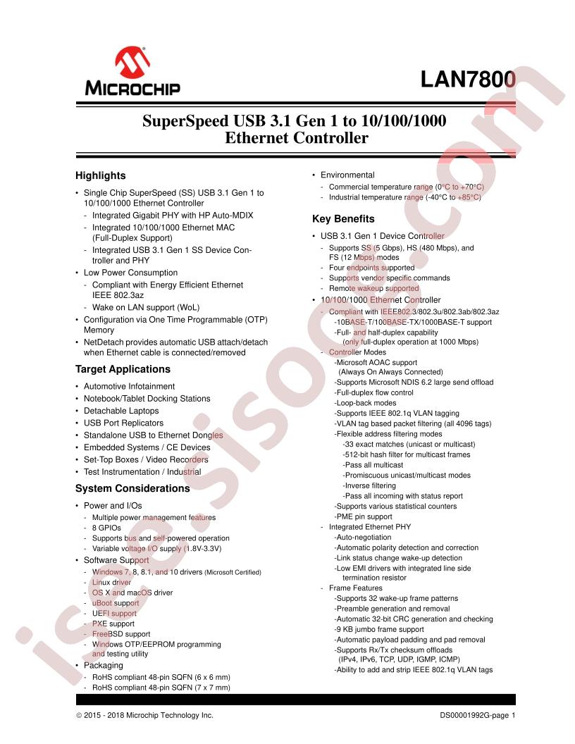 LAN7800(I) Datasheet