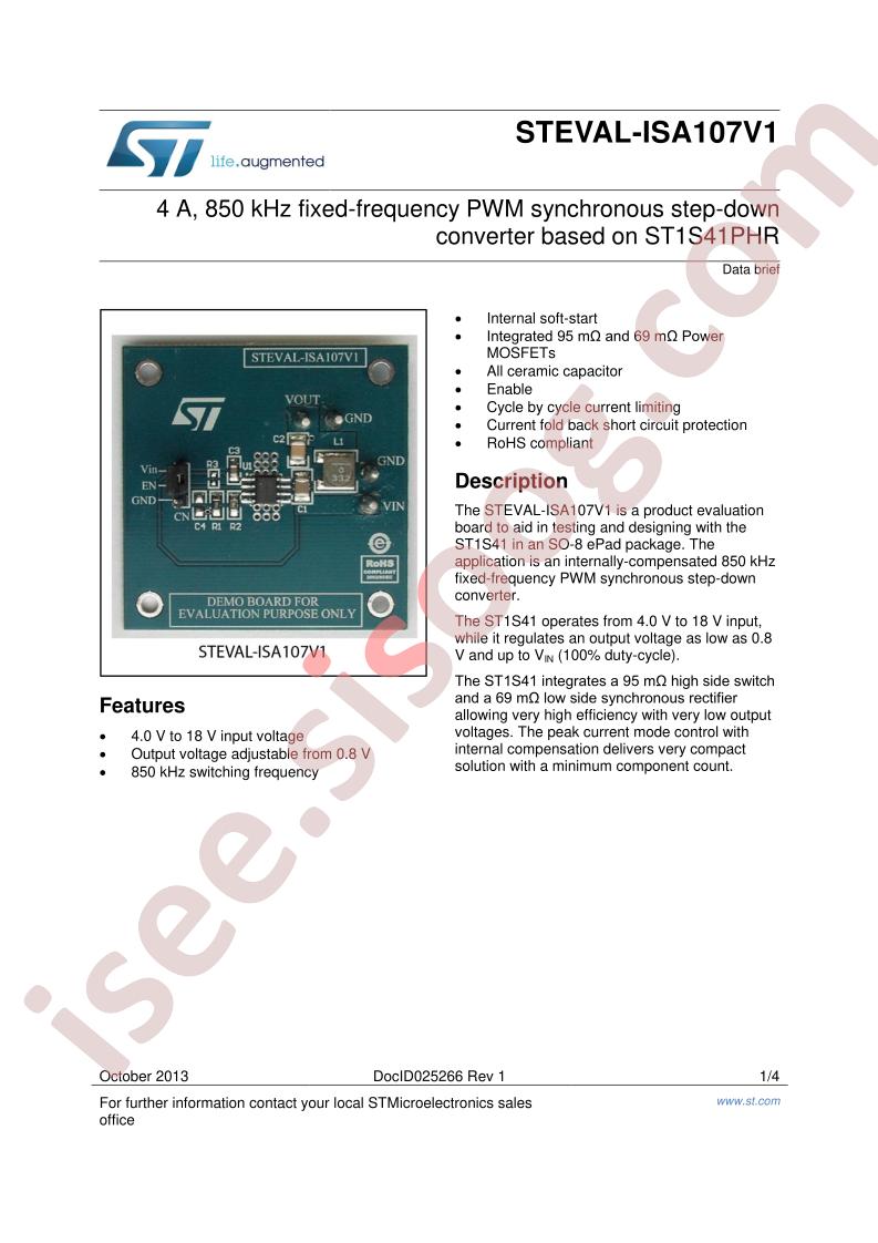 STEVAL-ISA107V1 Data Brief