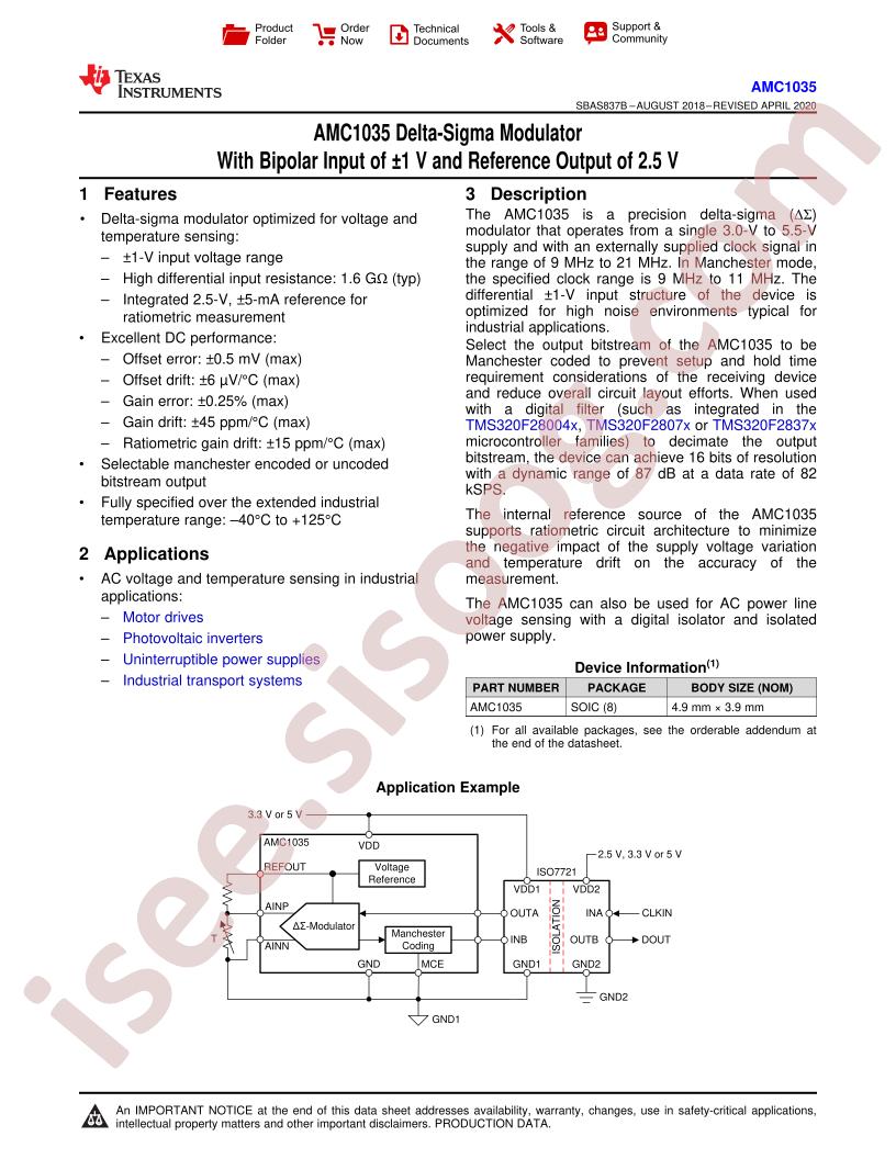 AMC1035 Datasheet