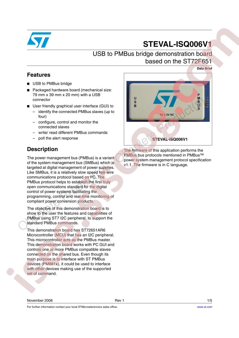 STEVAL-ISQ006V1 Brief