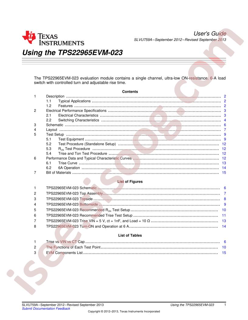 TPS22965EVM-023 User Guide