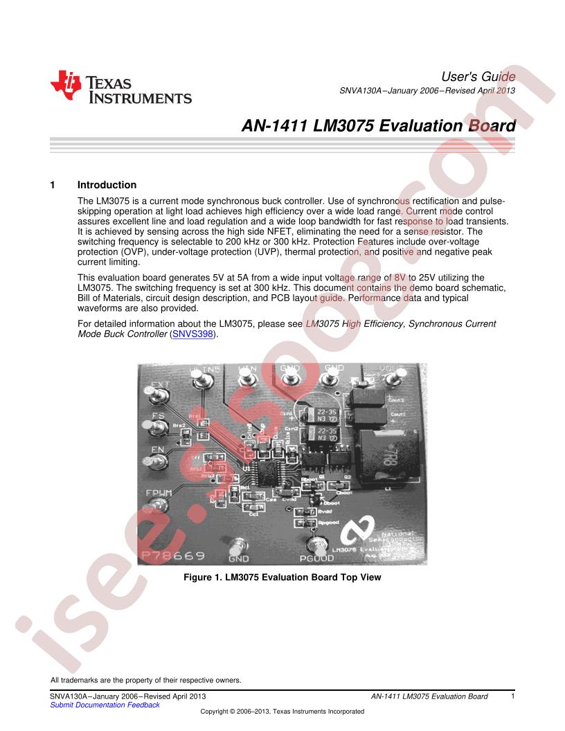 LM3075 Eval Board AppNote