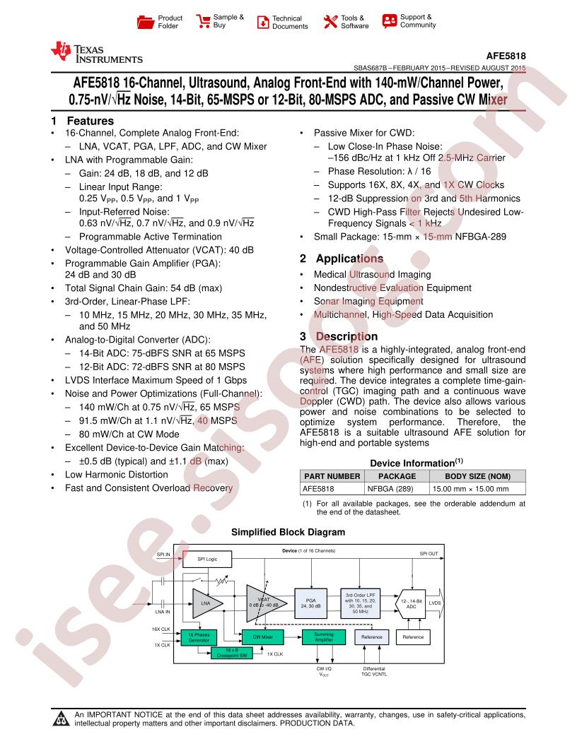 AFE5818 Datasheet