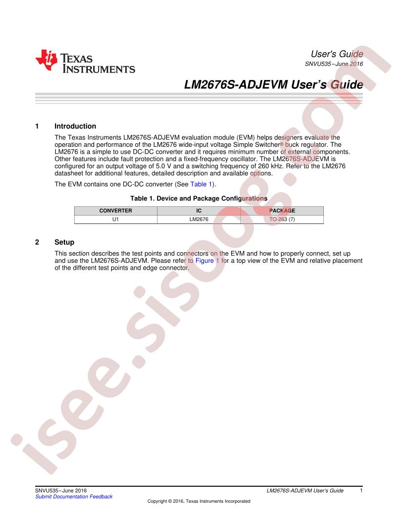 LM2676S-ADJEVM User Guide