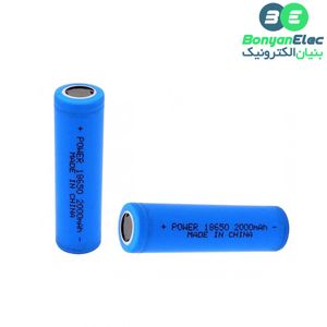 باتری لیتیوم یون 3.7v سایز 18650 سرتخت 2000mAh مرغوب