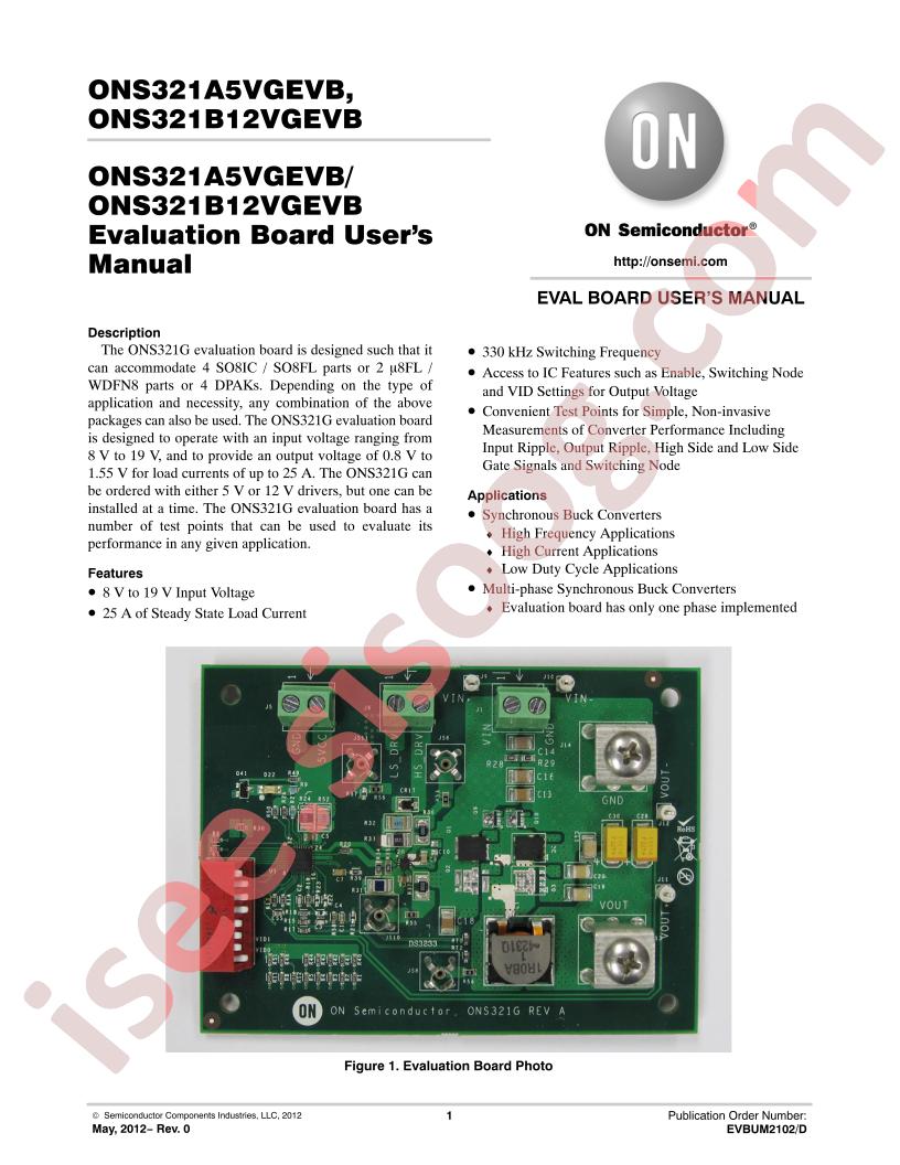 ONS321A5VGEVB, ONS321B12VGEVB Manual