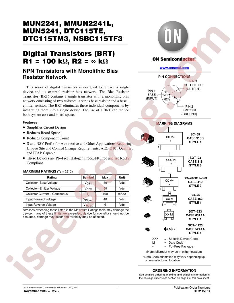 M(M)UN2241, STC115T, NSBC115TF3