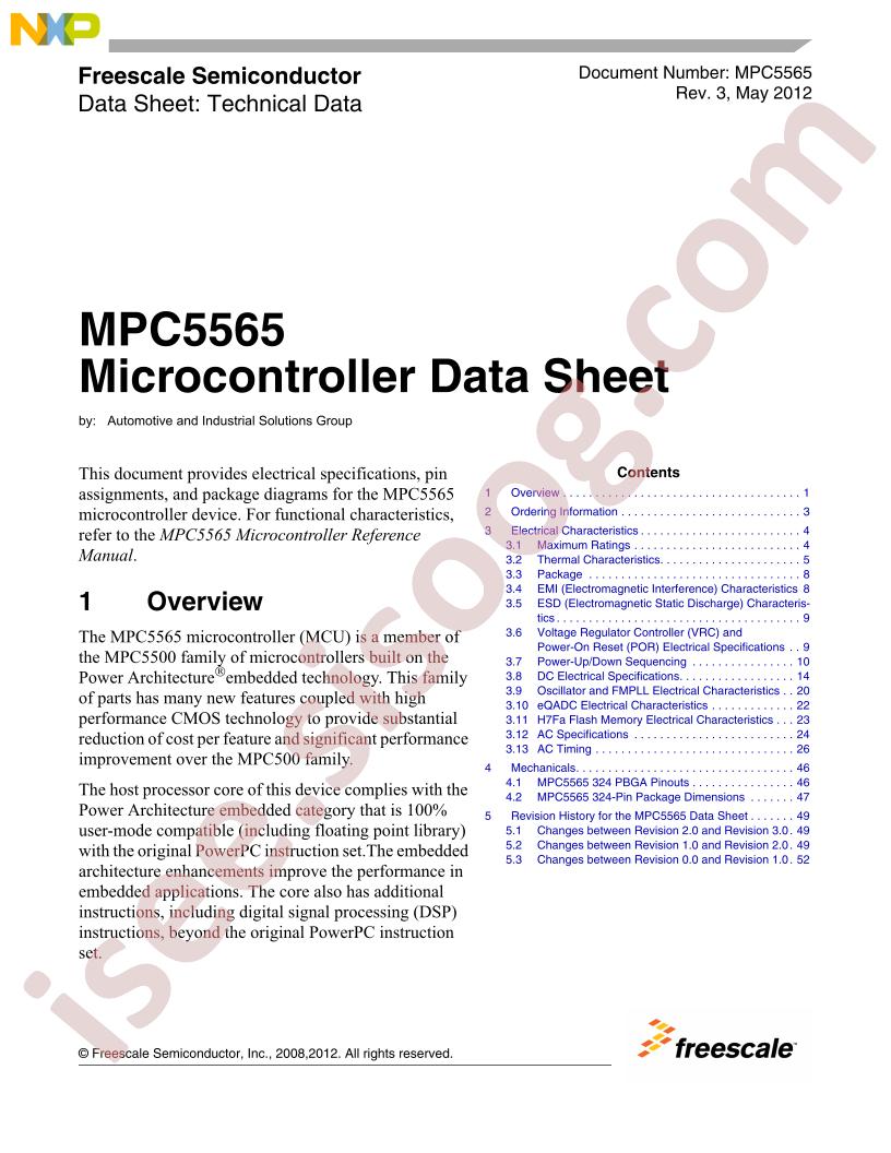MPC5565 Datasheet