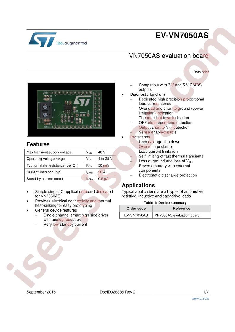 EV-VN7050AS Data Brief