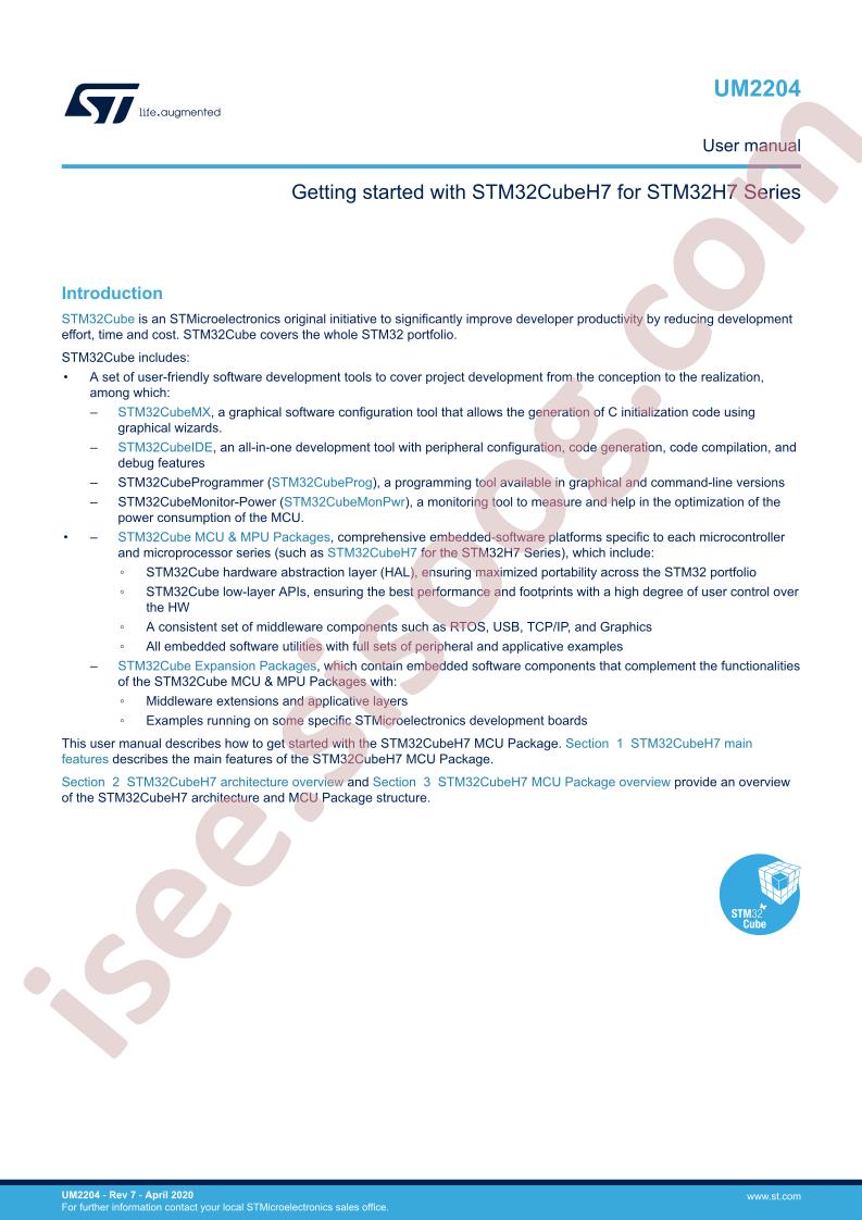 STM2CubeH7 for STM32H7 Series