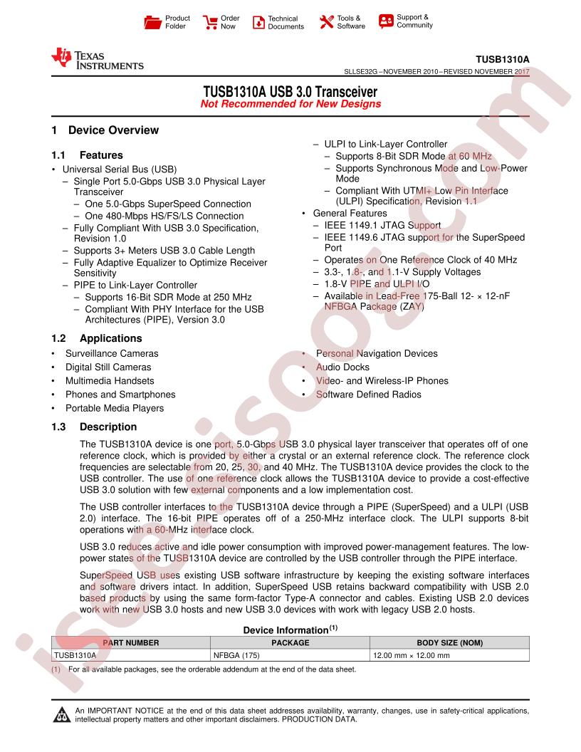 TUSB1310A Datasheet