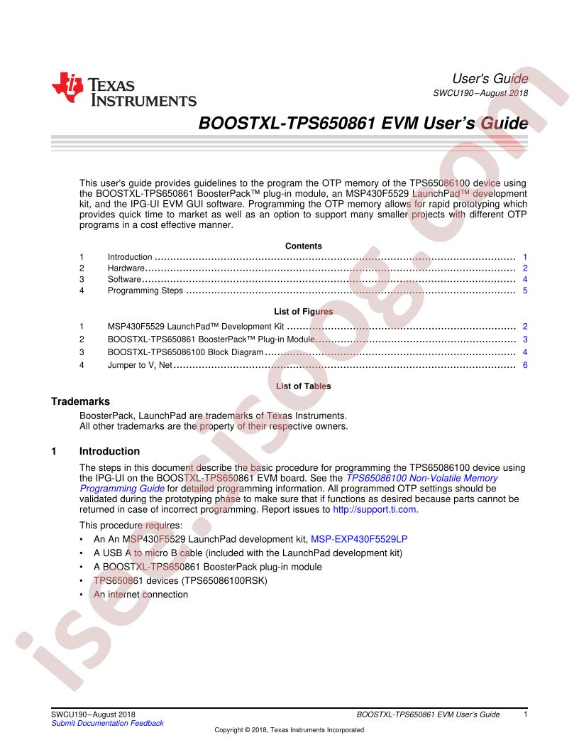 BOOSTXL-TPS650861 User Guide