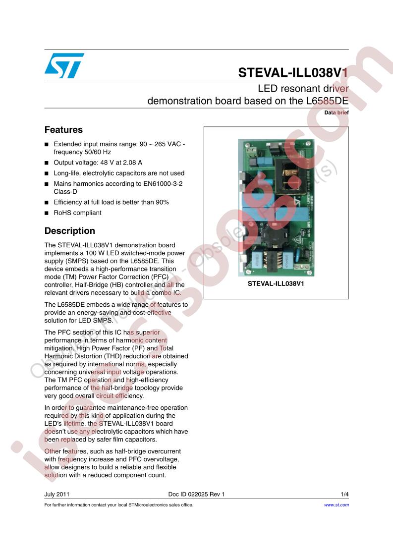 STEVAL-ILL038V1 Brief