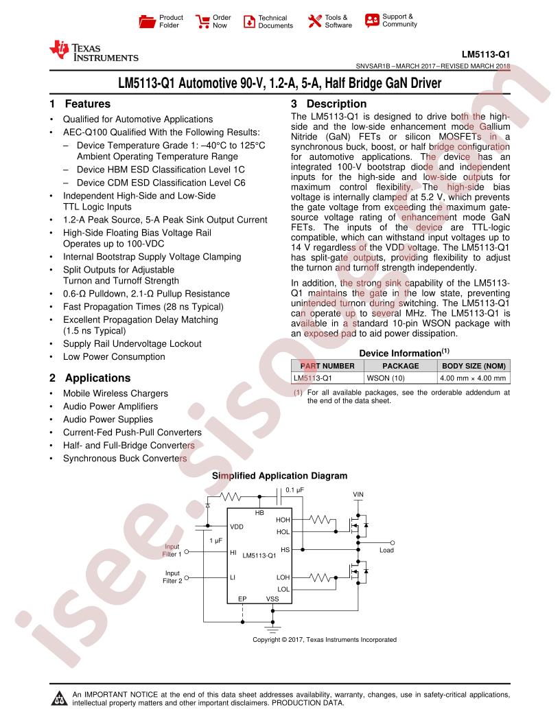 LM5113-Q1 Datasheet