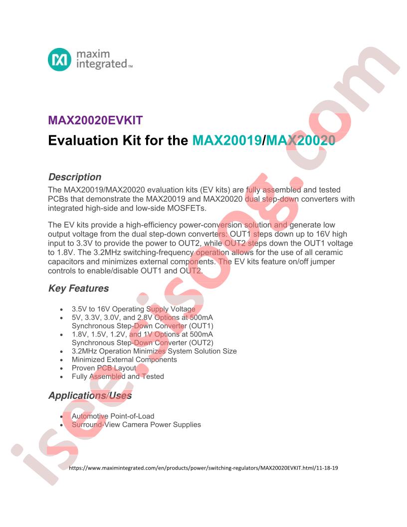 MAX20020EVKIT