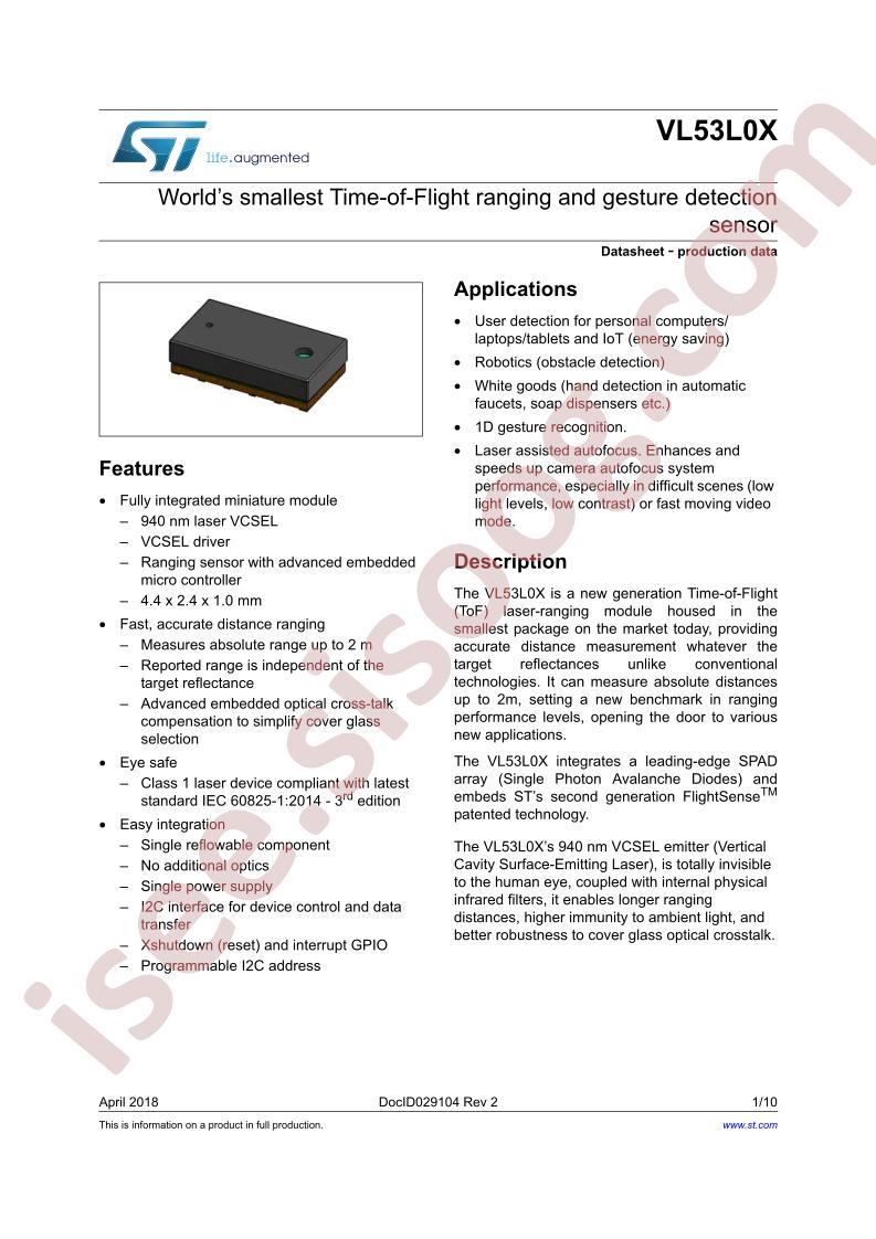 VL53L0X Datasheet