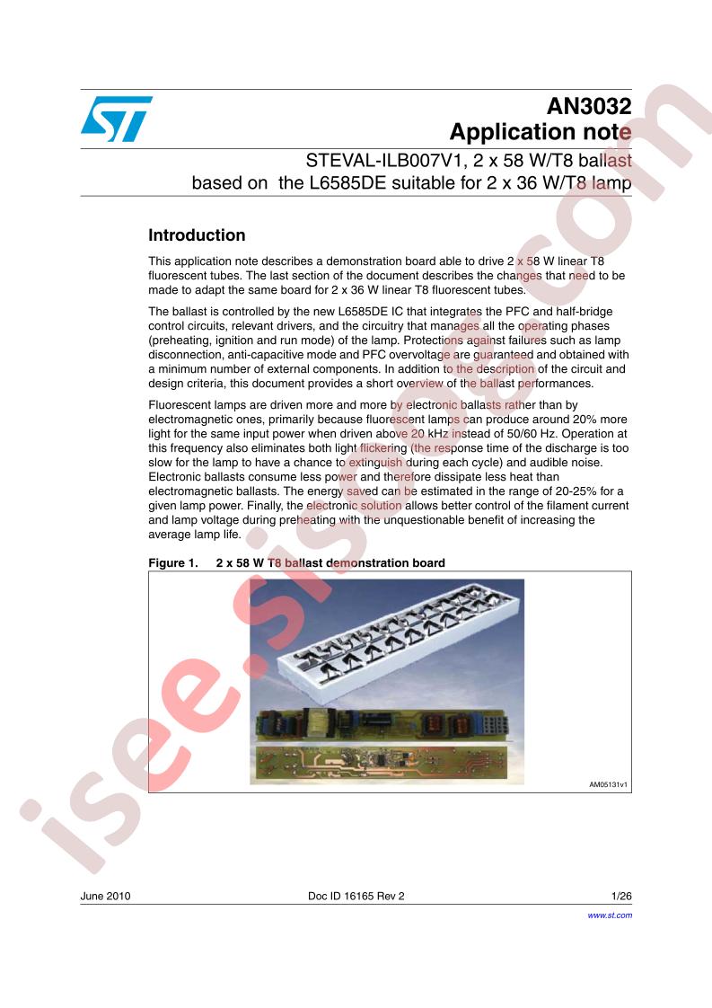 STEVAL-ILB007V1 App Note