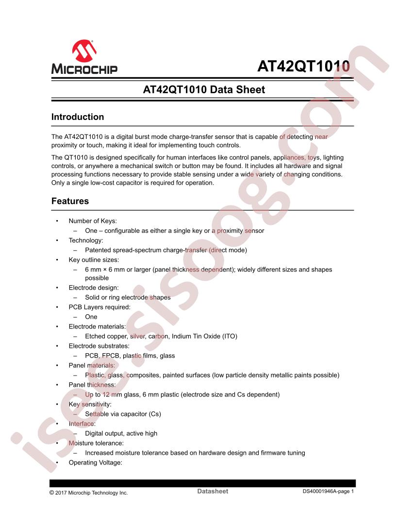 AT42QT1010 Datasheet