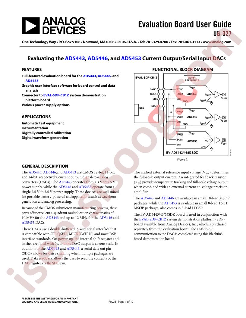 AD5443/46/53 Eval Brd Guide