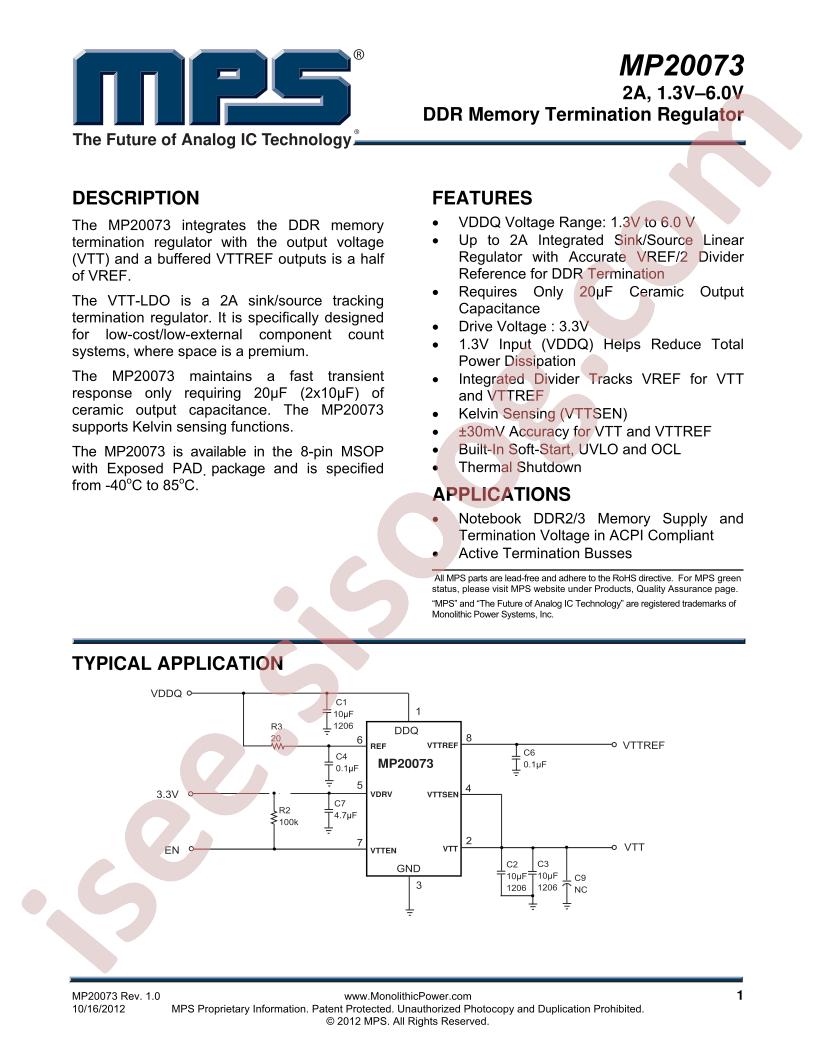 MP20073 Datasheet