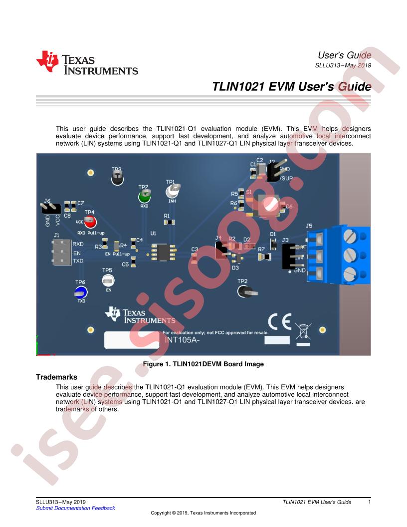 TLIN1021 EVM User Guide