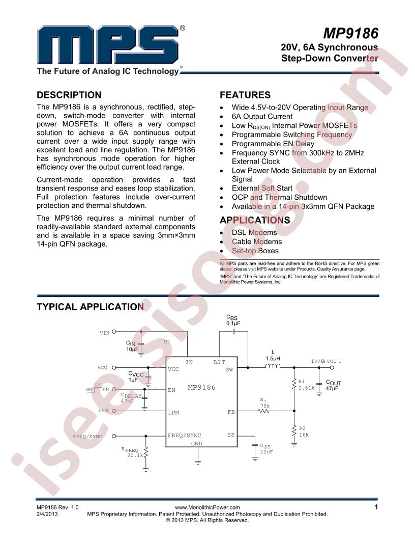 MP9186 Datasheet