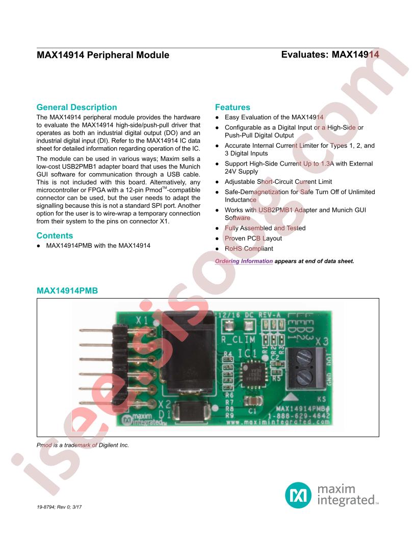 MAX14914PMB Datasheet