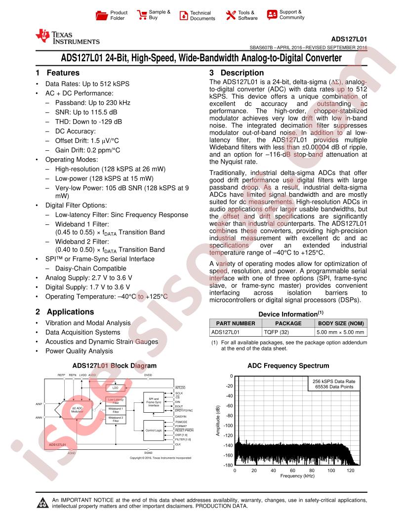 ADS127L01 Datasheet