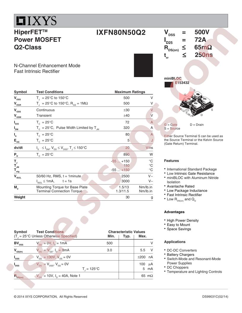 IXFN80N50Q2