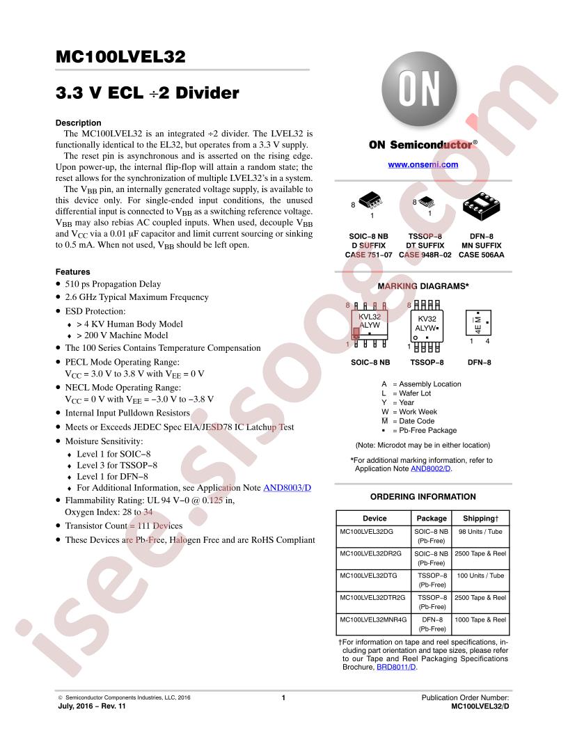 MC100LVEL32 Series