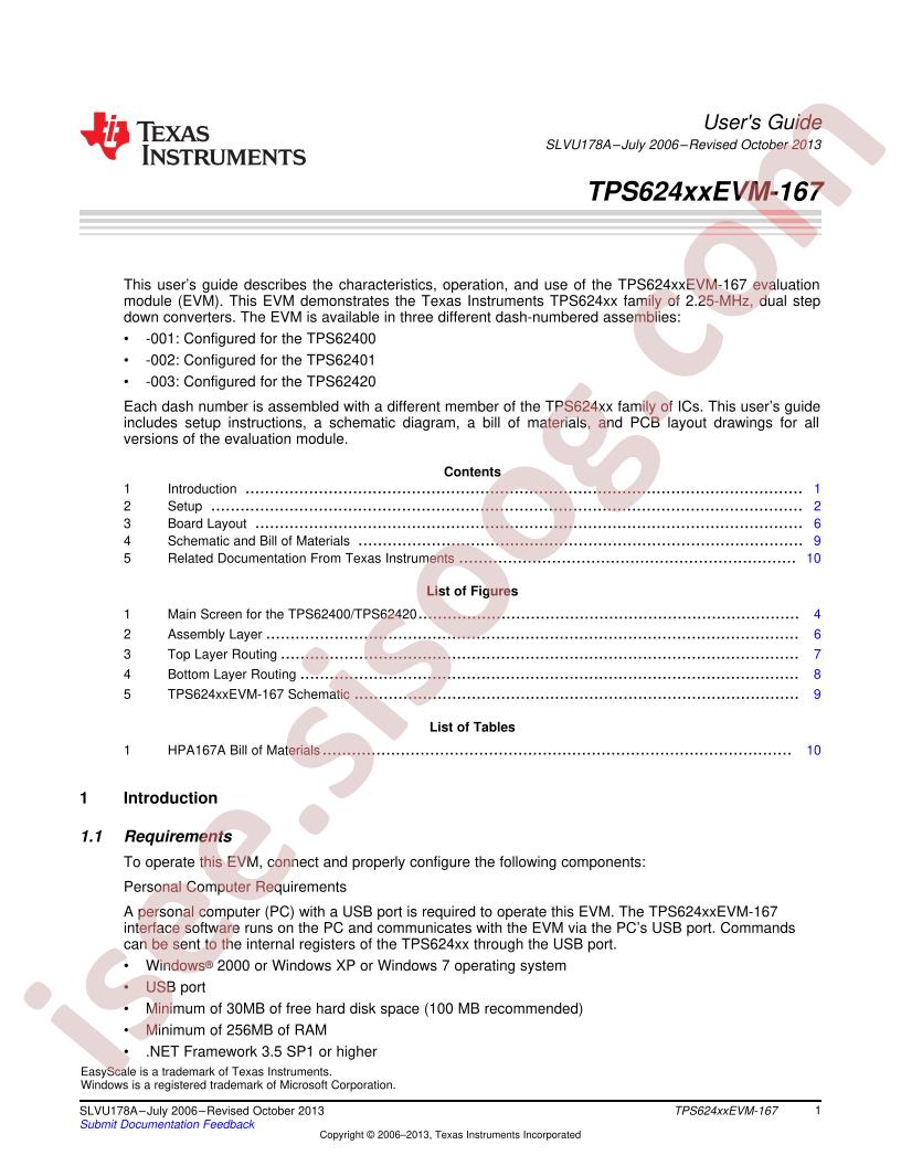 TPS62400EVM Users Guide