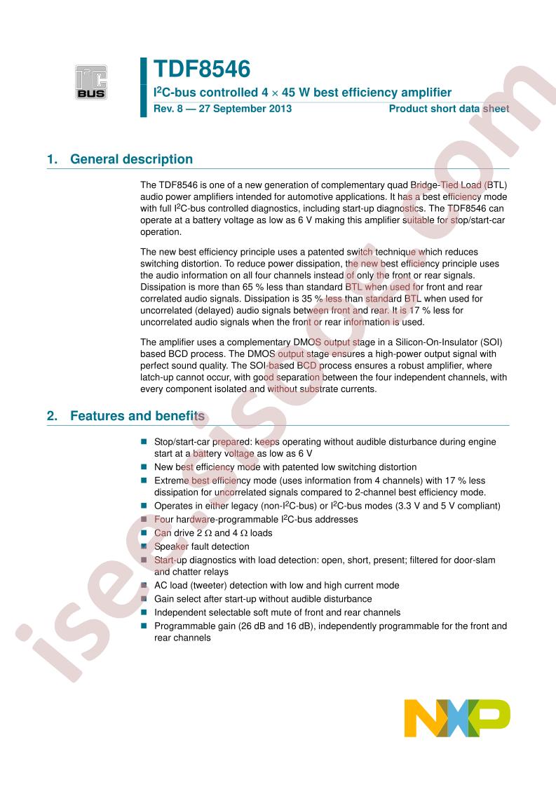 TDF8546 Short Datasheet